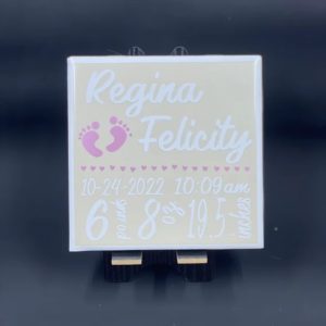 Baby Statistics Plaque